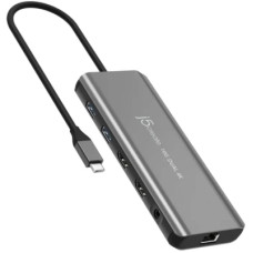 Концентратор J5create USB-C 7-in-1 2xHDMI + 2xUSB 3.2 + 1xRJ45 1000Mbps + PD100W + 3.5mm black (JCD398-N)