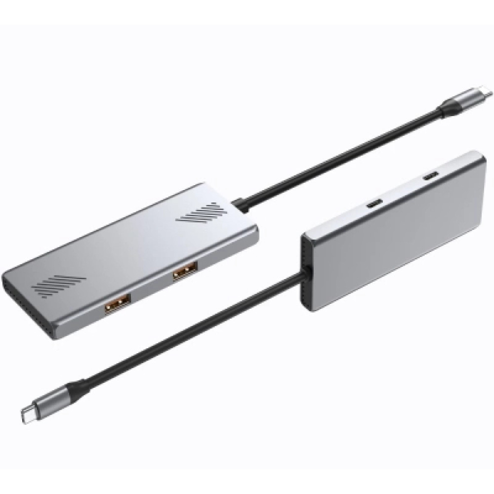 Концентратор Gembird USB-C 4-in-1 2xUSB 3.2 + 2xUSB-C 3.2 silver (UHB-CM-U310-A2C2-01)