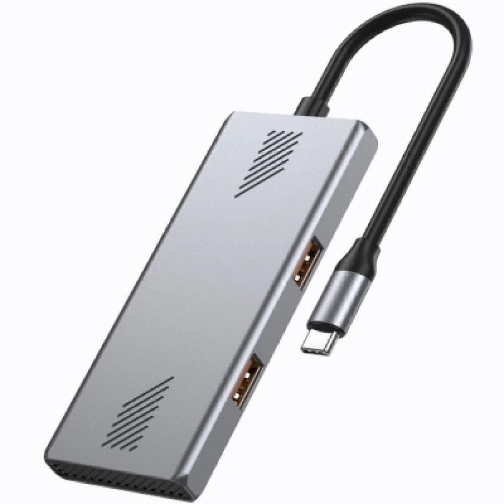 Концентратор Gembird USB-C 4-in-1 2xUSB 3.2 + 2xUSB-C 3.2 silver (UHB-CM-U310-A2C2-01)