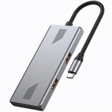 Концентратор Gembird USB-C 4-in-1 2xUSB 3.2 + 2xUSB-C 3.2 silver (UHB-CM-U310-A2C2-01)