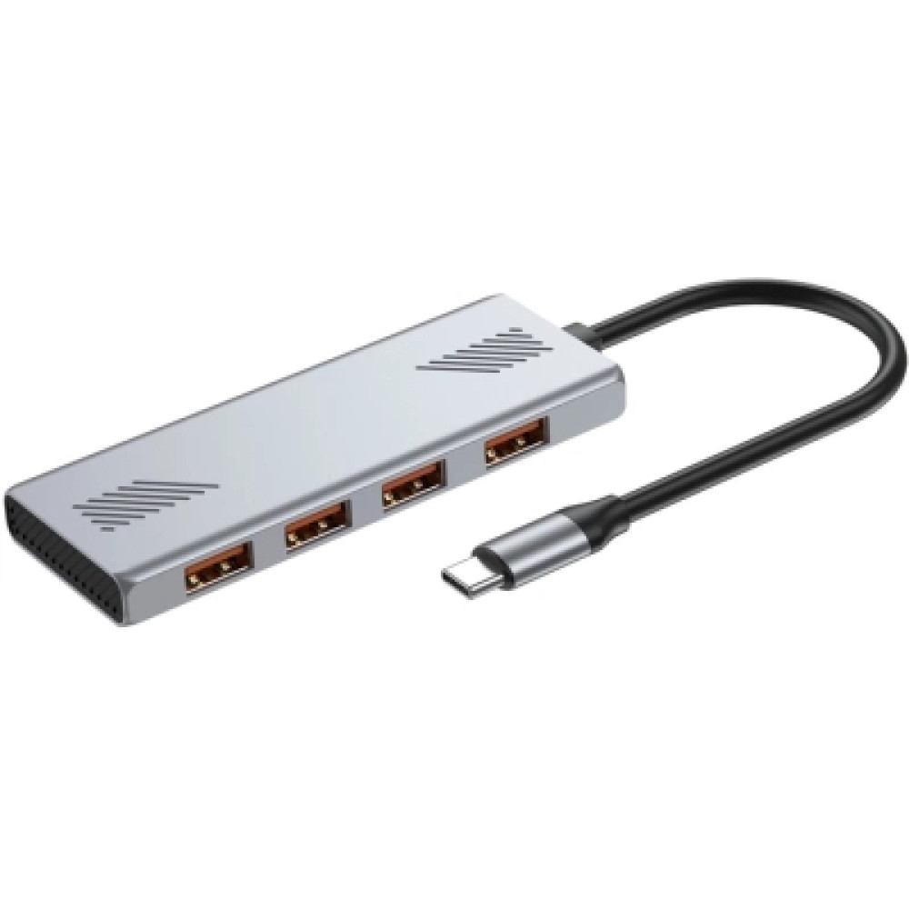 Концентратор Gembird USB-C 4-in-1 4xUSB 3.2 silver (UHB-CM-U310-A4-01)