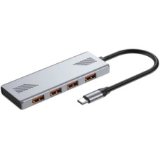 Концентратор Gembird USB-C 4-in-1 4xUSB 3.2 silver (UHB-CM-U310-A4-01)