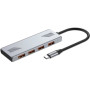 Концентратор Gembird USB-C 4-in-1 4xUSB 3.2 silver (UHB-CM-U310-A4-01)