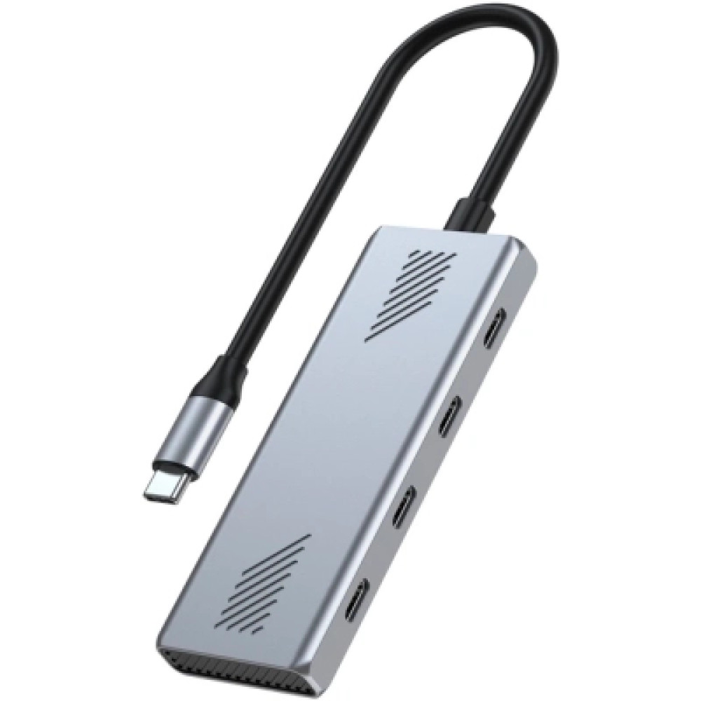 Концентратор Gembird USB-C 4-in-1 4xUSB-C 3.2 silver (UHB-CM-U310-C4-01)