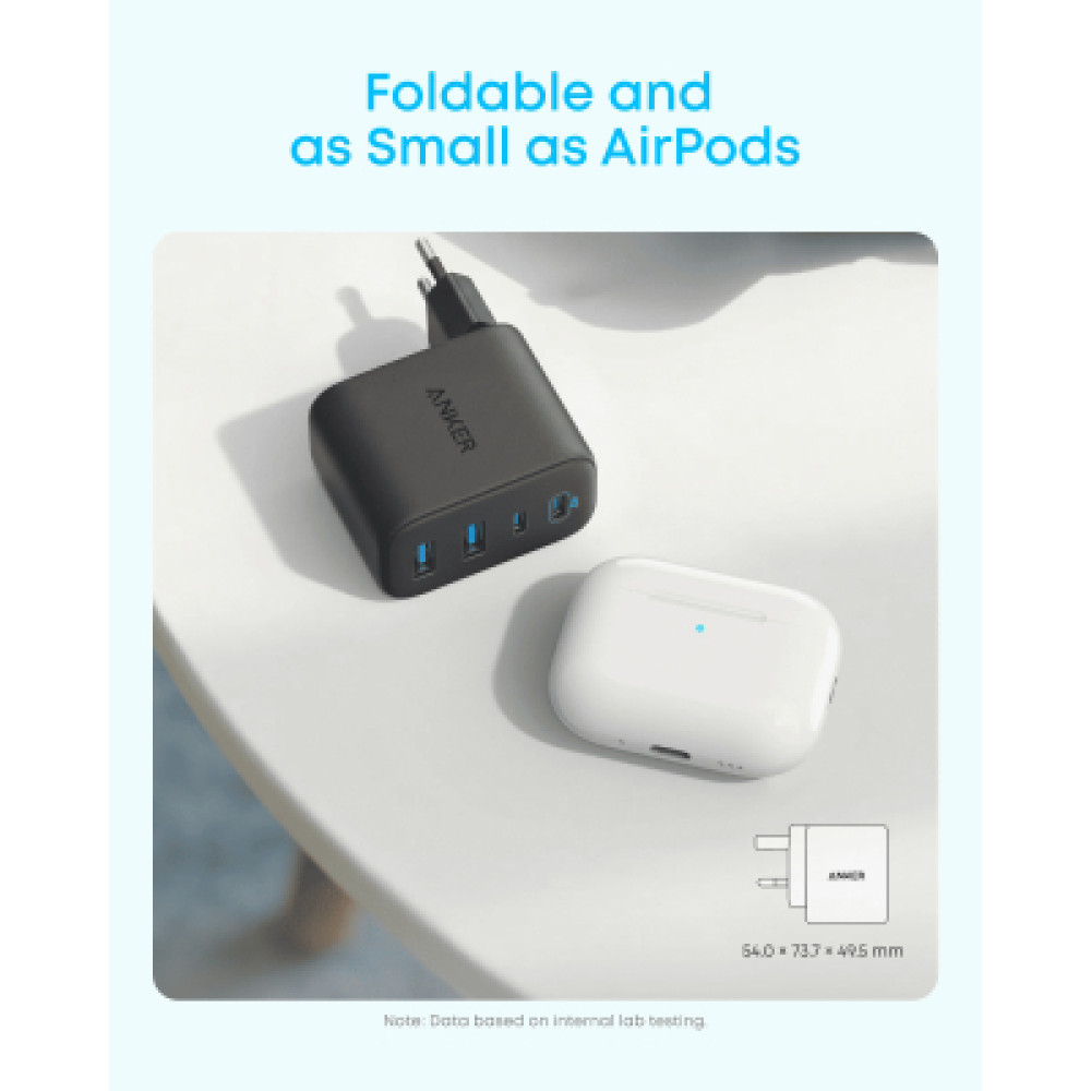 Зарядний пристрій Anker 2xUSB-C + 2xUSB 50W black (A121EG11)