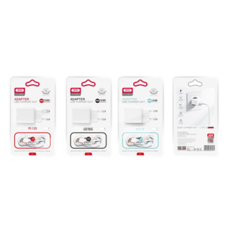 Зарядний пристрій XO L99 USB 12W + cable USB to Lightning white (L99-L-WH)