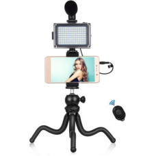 Набір блогера Puluz 4in1 (light, mount, phone holder, microphone) (PKT3094B)